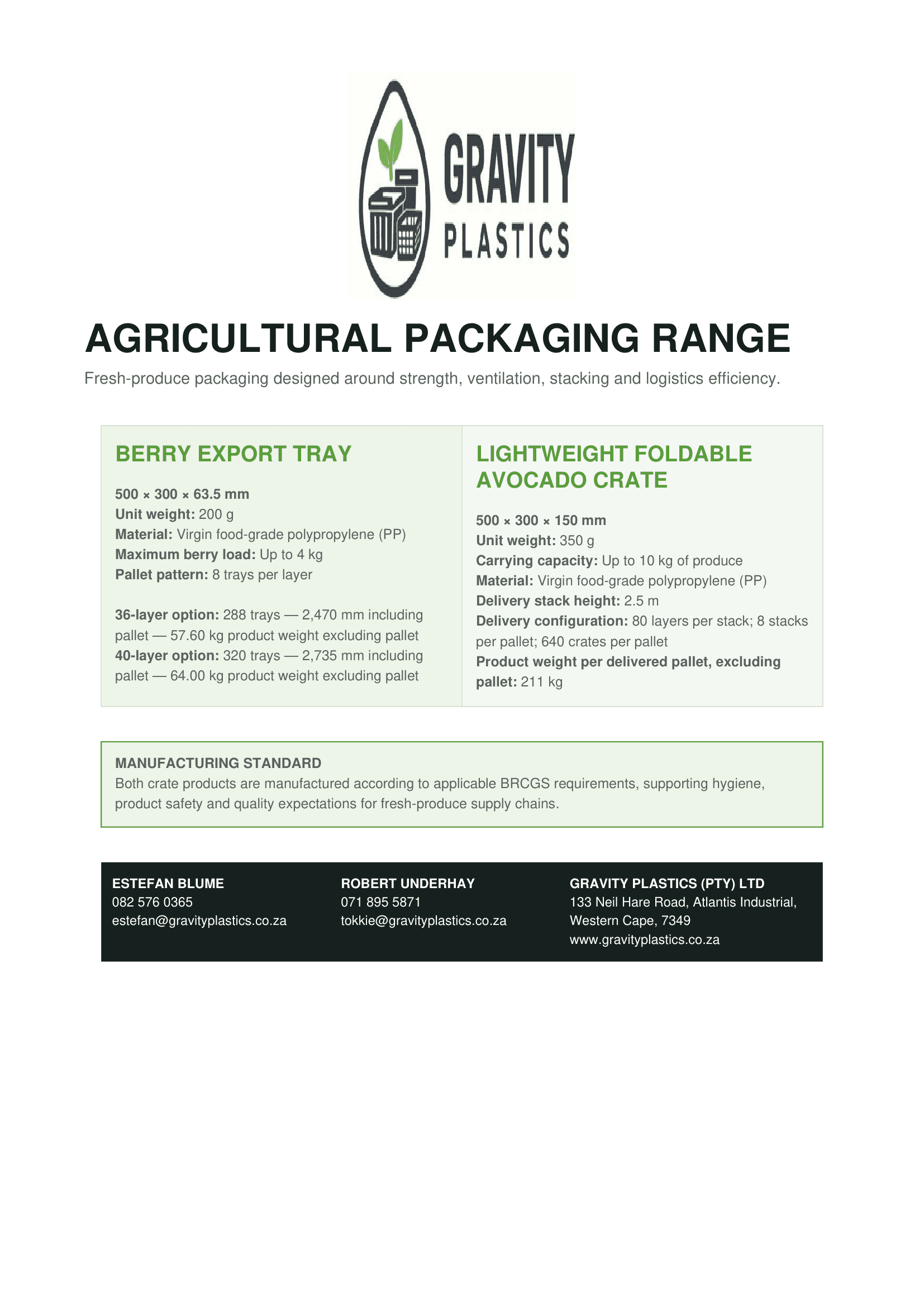 Gravity Plastics Product Catalogue - Page 1